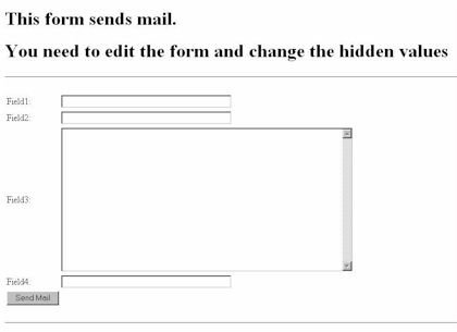 Screenshot of Unmodified Mailing Form